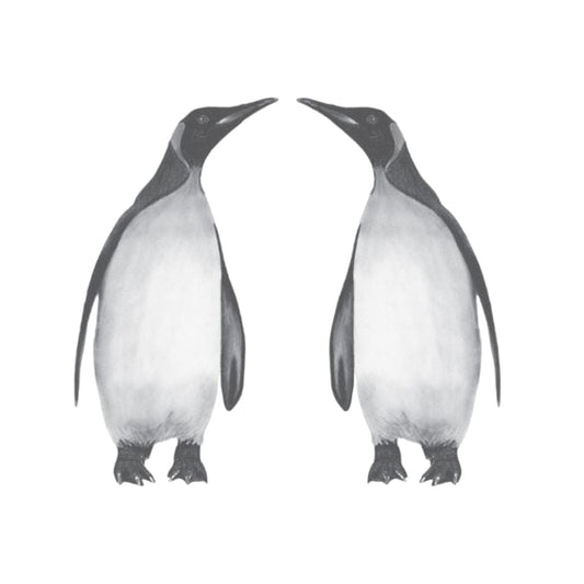 Alya and Friend Penguins Hand Drawn Greeting Card — card front
