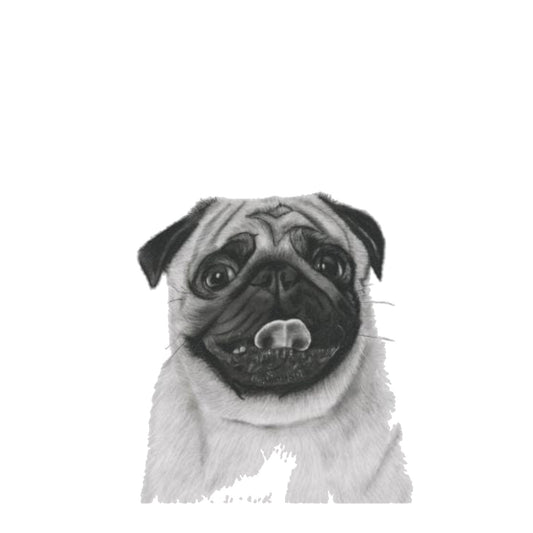 Pug Hand-Drawn Greeting Card – A Charming Illustration — card front