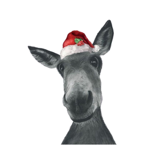 Christmas Sirus the Donkey Santa Hat Festive Christmas Card — card front