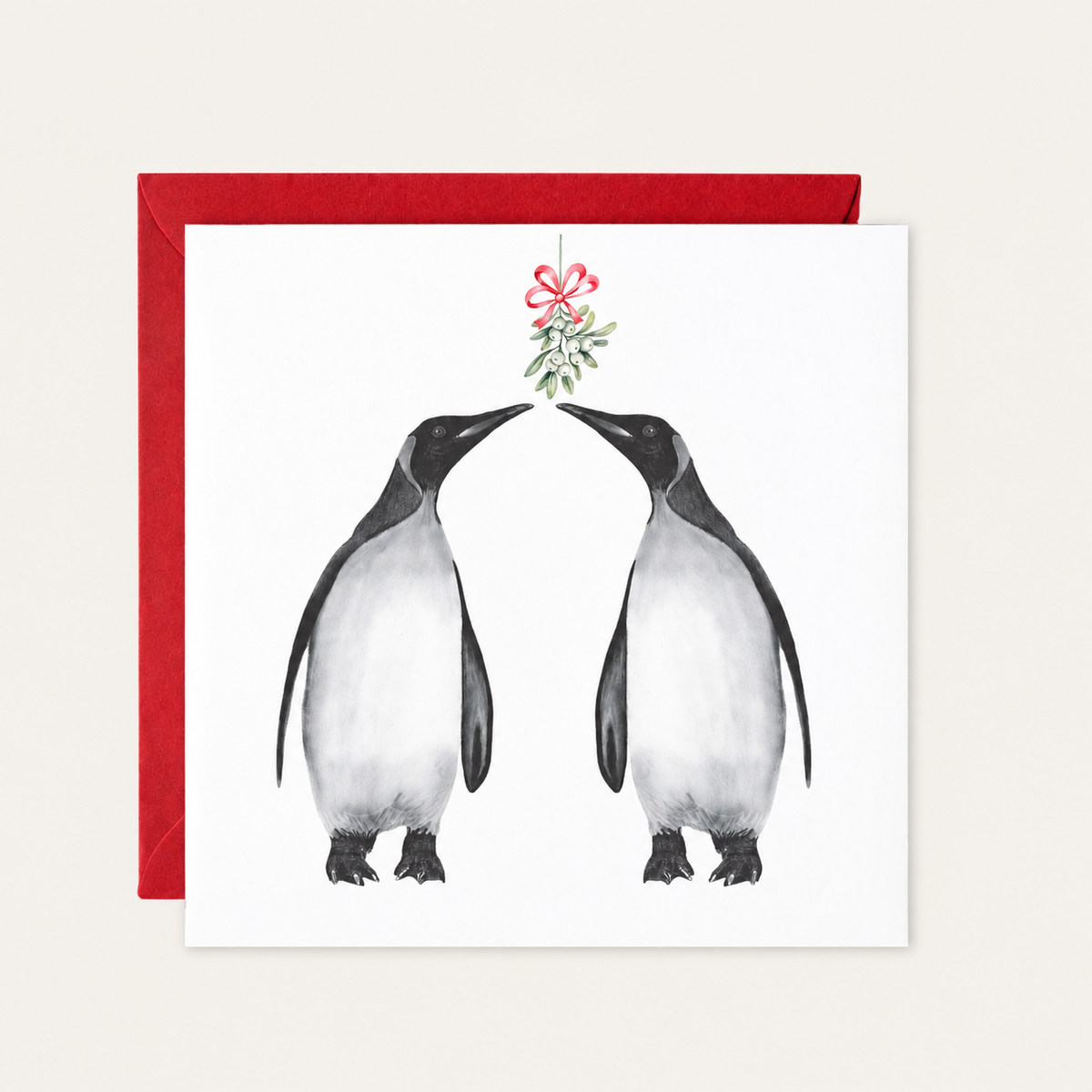 Christmas greeting card — standard red envelope mockup