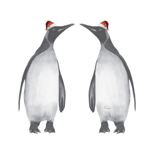 Alya and Friend Penguin Christmas Card — card front