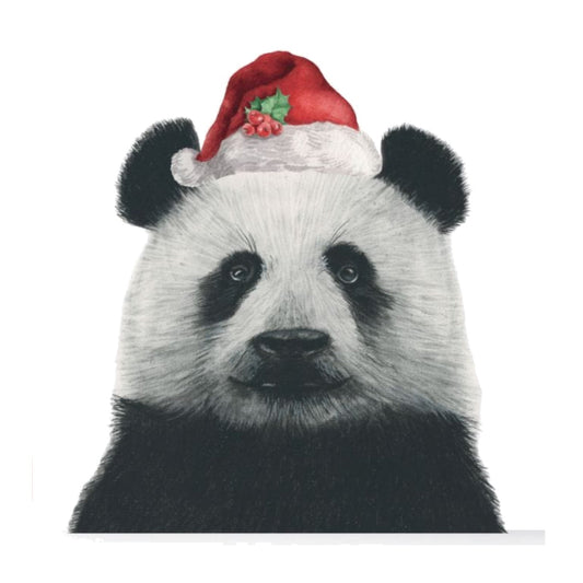 Cepheus the Panda Santa Hat Festive Christmas Card — card front