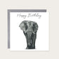 Happy Birthday Elephant Card — card with grey envelope