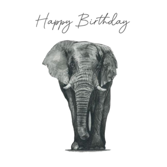 Happy Birthday Elephant Card — card front