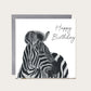 Happy Birthday Zebra Card — card with grey envelope