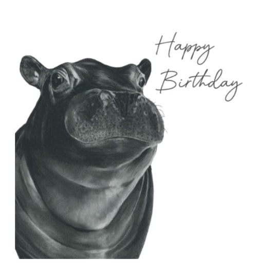 Happy Birthday Hippo Card — card front