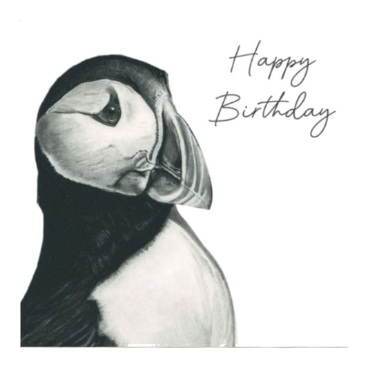 Happy Birthday Puffin Card — card front