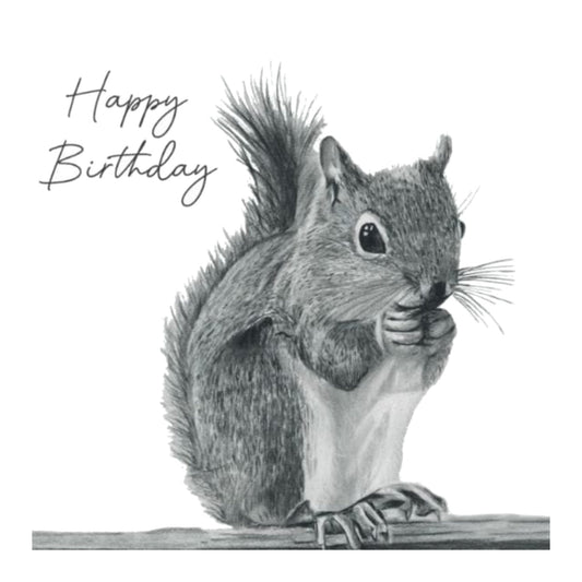 Happy Birthday Squirrel Card — card front