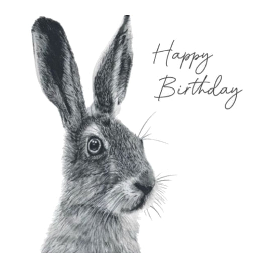 Happy Birthday Hare Card — card front