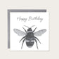 Happy Birthday Bee Card — card with grey envelope