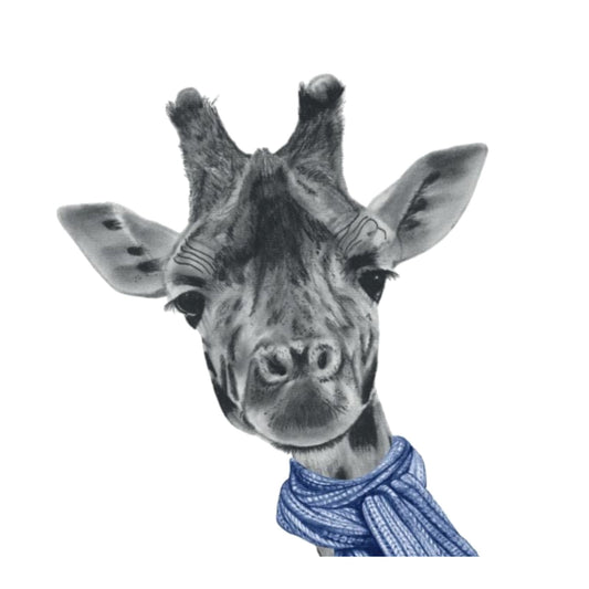 Giraffe with Scarf Greeting Card — card front