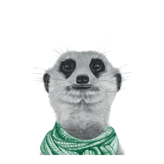 Winter Meerkat Scarf Greeting Card — card front