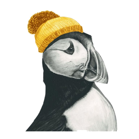 Winter Puffin Greeting Card — card front