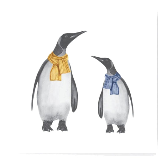 Winter Penguin and Baby Greeting Card — card front