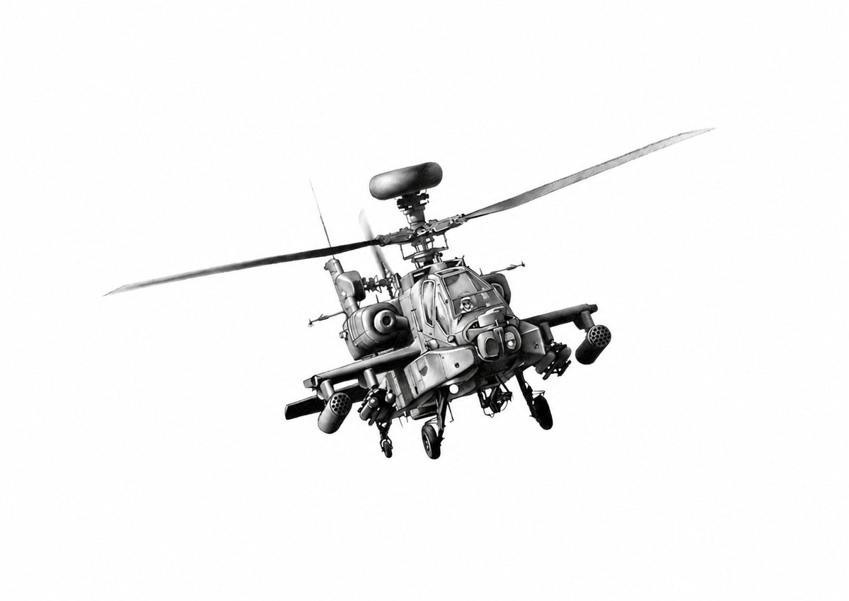 Apache Helicopter Fine Art Print – unframed artwork