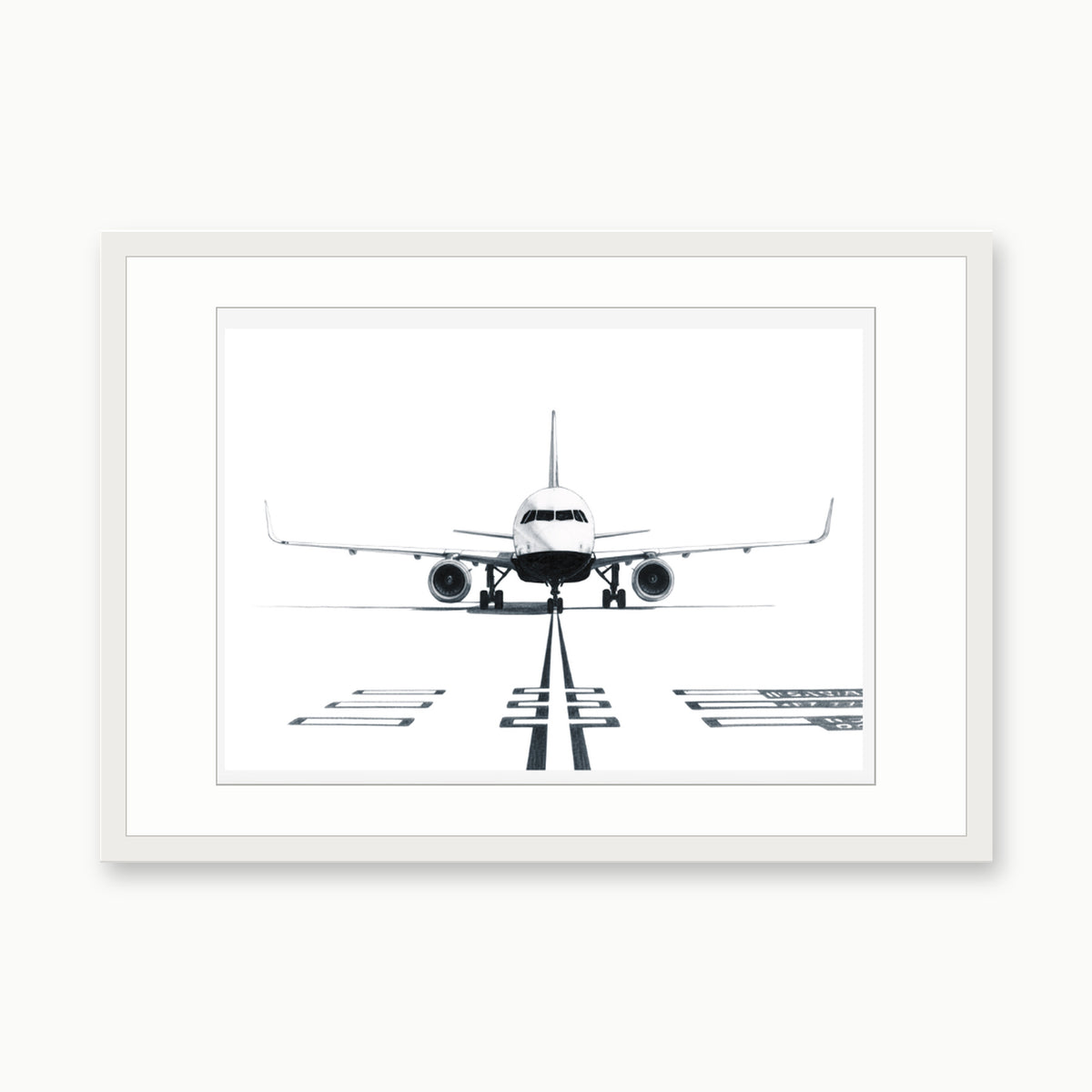 Airbus 320 Neo Aircraft Print | Modern Aviation Art – white rectangular frame with white mount