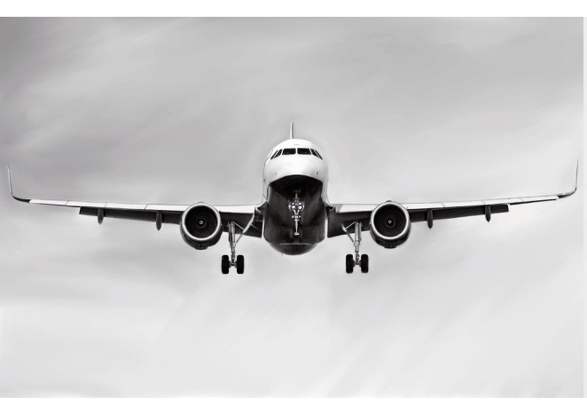 Airbus A320 landing Aircraft Print | Modern Aviation Art – unframed artwork