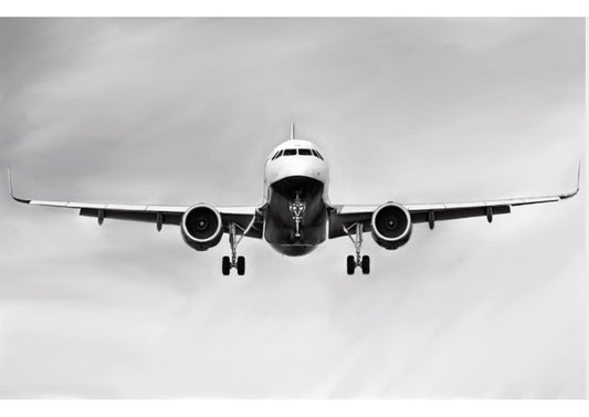 Airbus A320 landing Aircraft Print | Modern Aviation Art – unframed artwork
