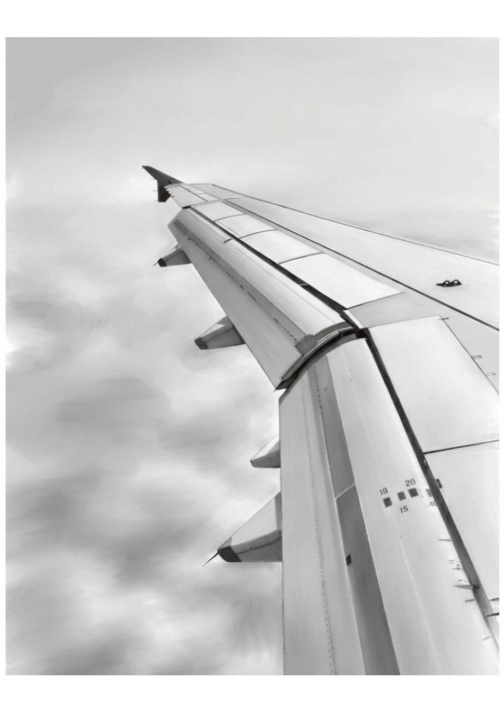 Airbus A320 landing wing Aircraft Print | Modern Aviation Art – unframed artwork