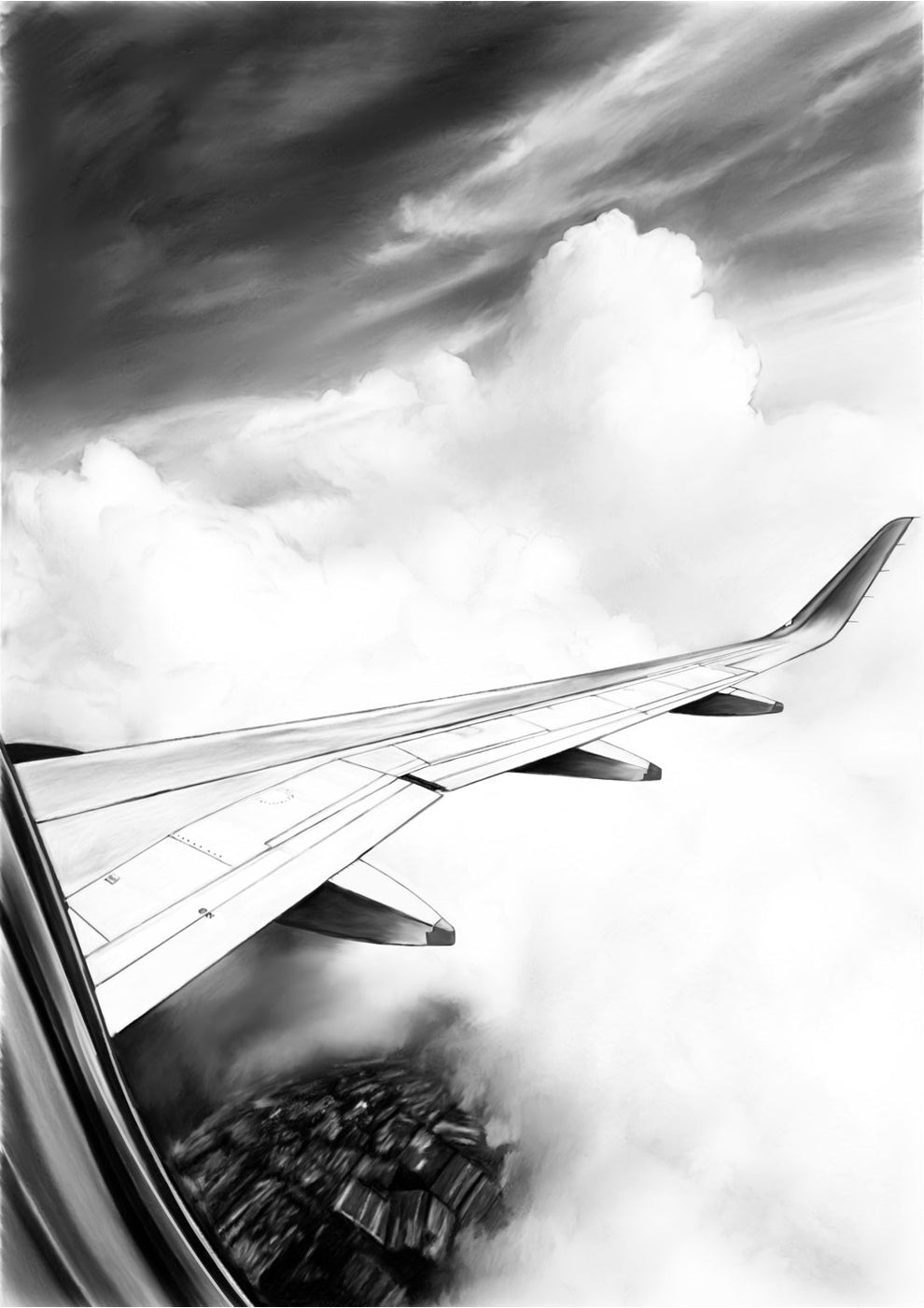 Airbus A320 Neo Wing Fine Art Print – unframed artwork