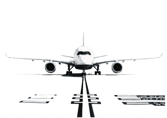 Airbus A350 Hand-Drawn Print | Iconic Aviation Art – unframed artwork