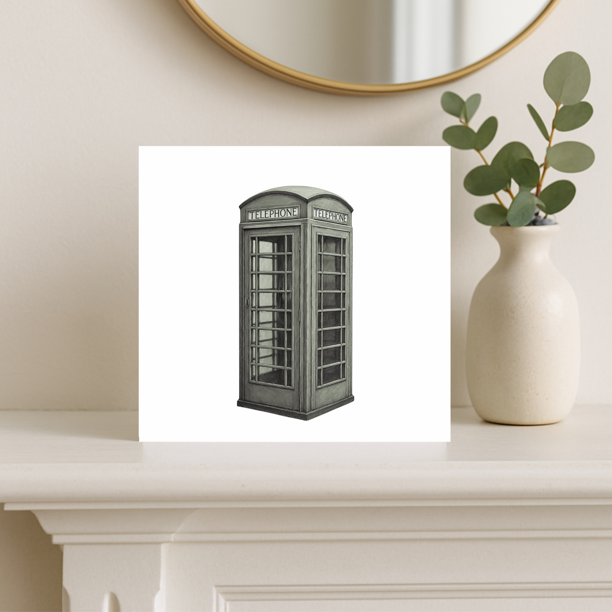 London Telephone Box – Hand-Drawn Greeting Card | Iconic British Illustration