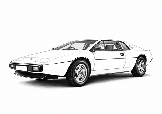 Lotus Esprit fine art print artwork in A-series rectangle