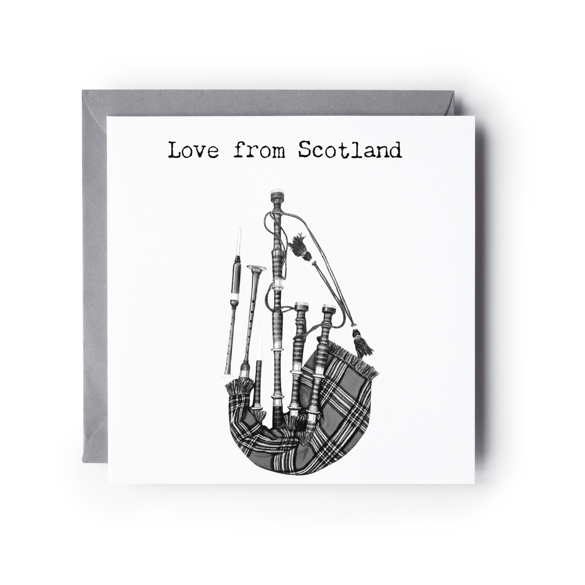 Love From Scotland Bagpipes greeting card