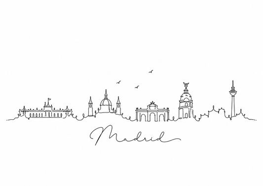 Madrid Skyline Print – A4 artwork