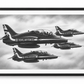 Hand-Drawn Red Arrows Print in black frame with white mount