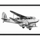 de Havilland aircraft in black frame with white mount