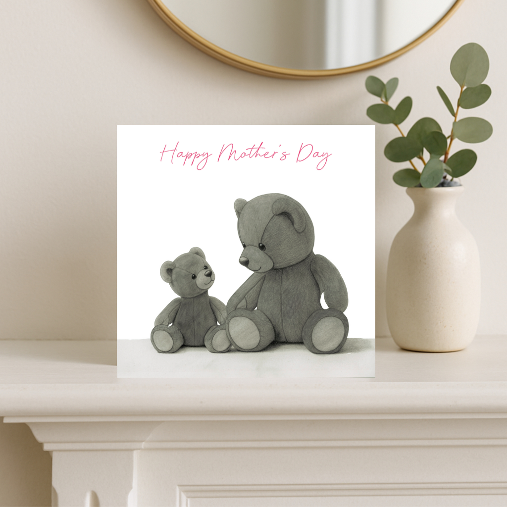 Mother’s Day Bears Hand-Drawn Greeting Card | Warm & Loving Art