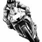 Motorcycle Racer Fine Art Print — A4 portrait artwork
