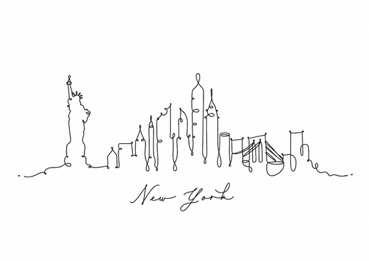 New York Skyline Print – A4 artwork