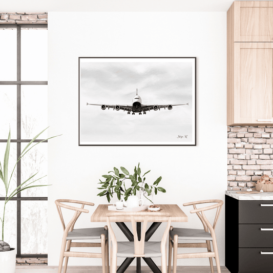 A380 Landing Aviation Art Print