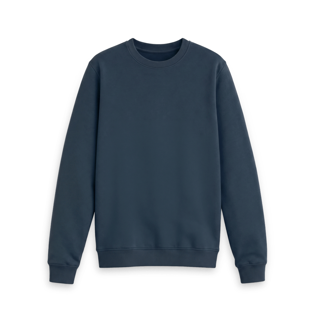 Navy Blue Printed Sweater Front