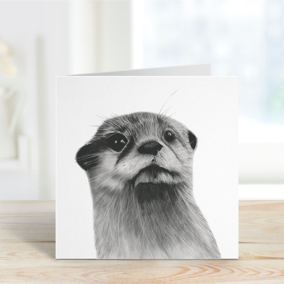A Hand Drawn Otter Greeting Card from Libra Fine Arts