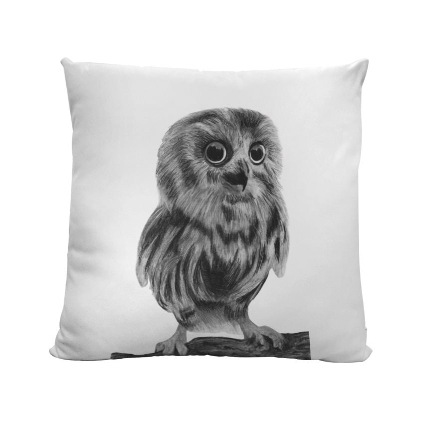 A Faux Suede Owl Cushion From Libra Fine Arts