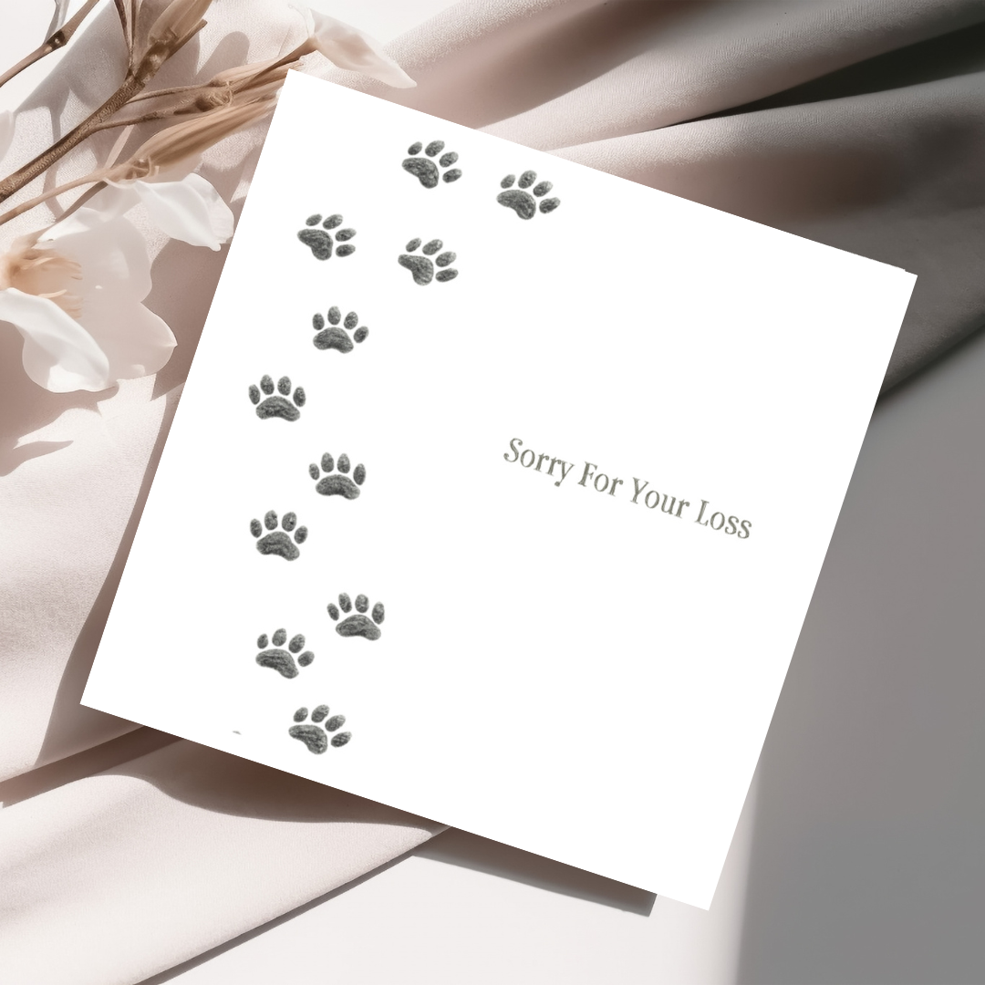 Paw Prints Sympathy Card