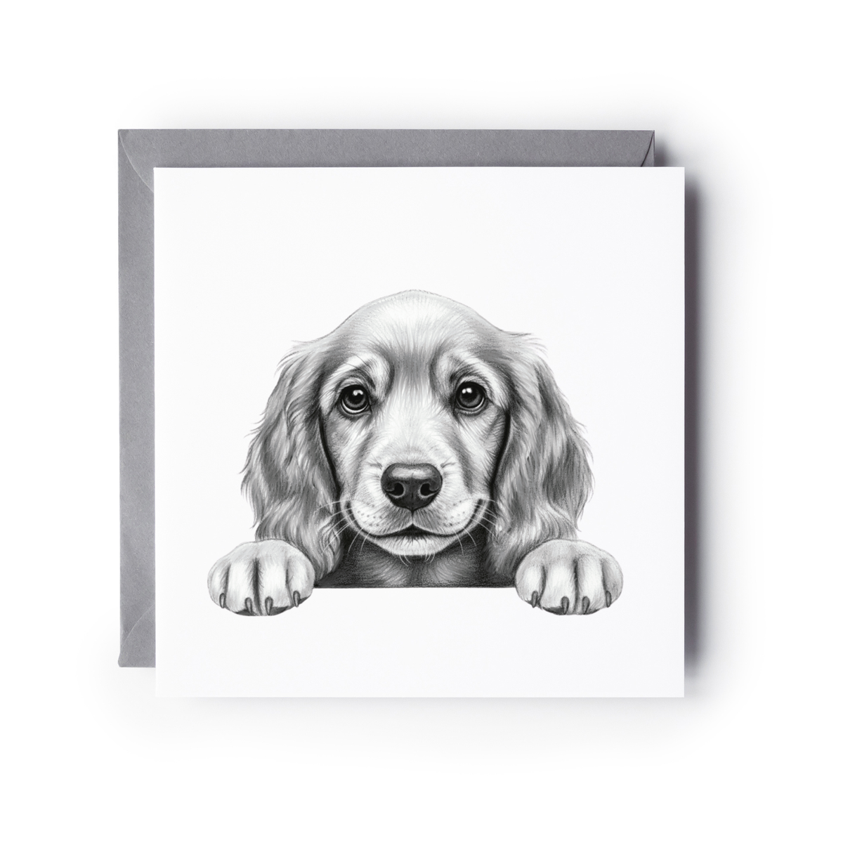 Peeking Cocker Spaniel Greeting Card