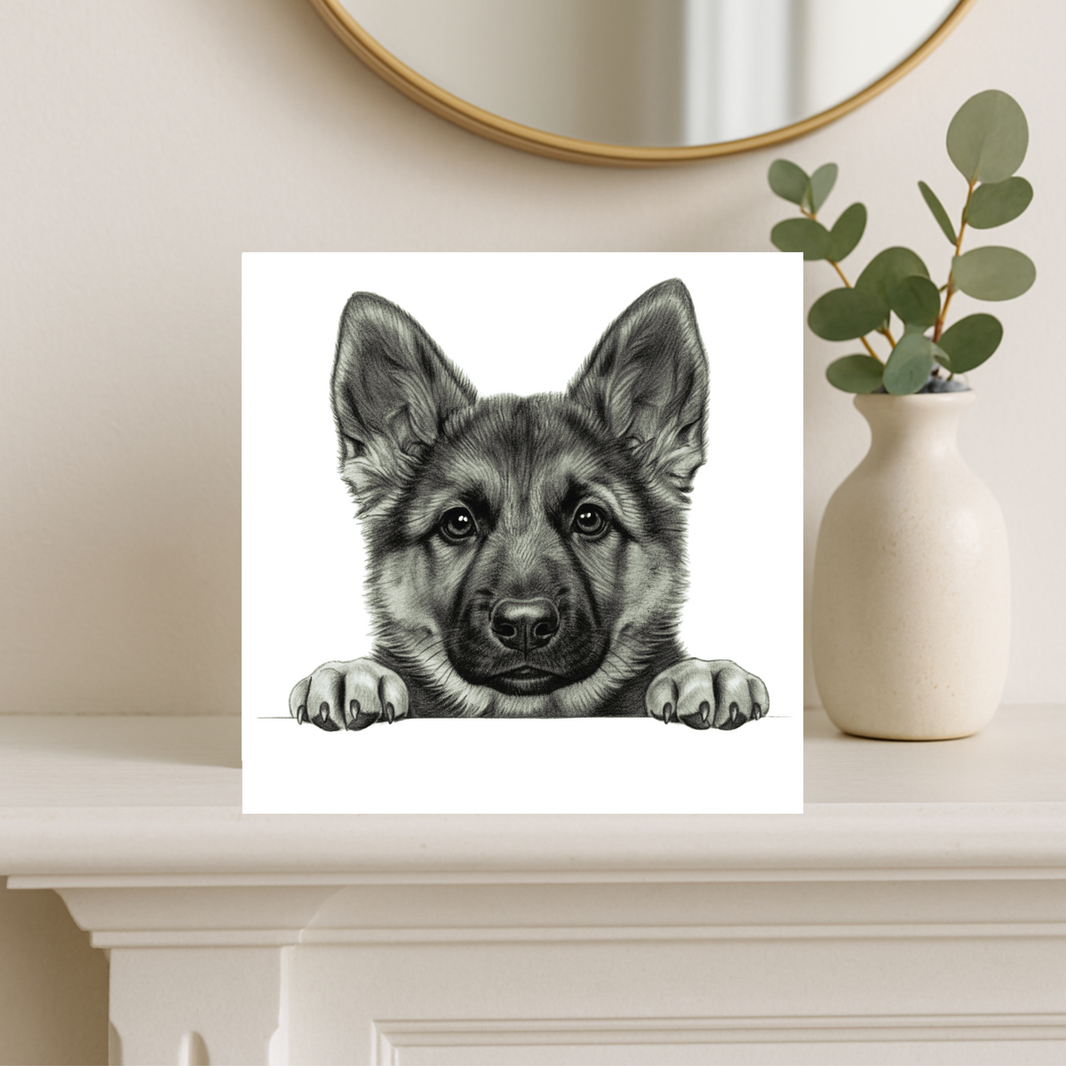 Peeking German Shepherd Greeting Card