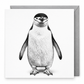 Penguin greeting card with grey envelope