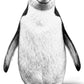 Monochrome pencil penguin artwork on a white background