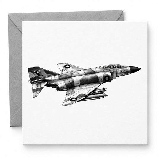 Phantom aircraft greeting card with grey envelope