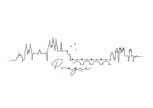 Prague Skyline Print – A4 artwork