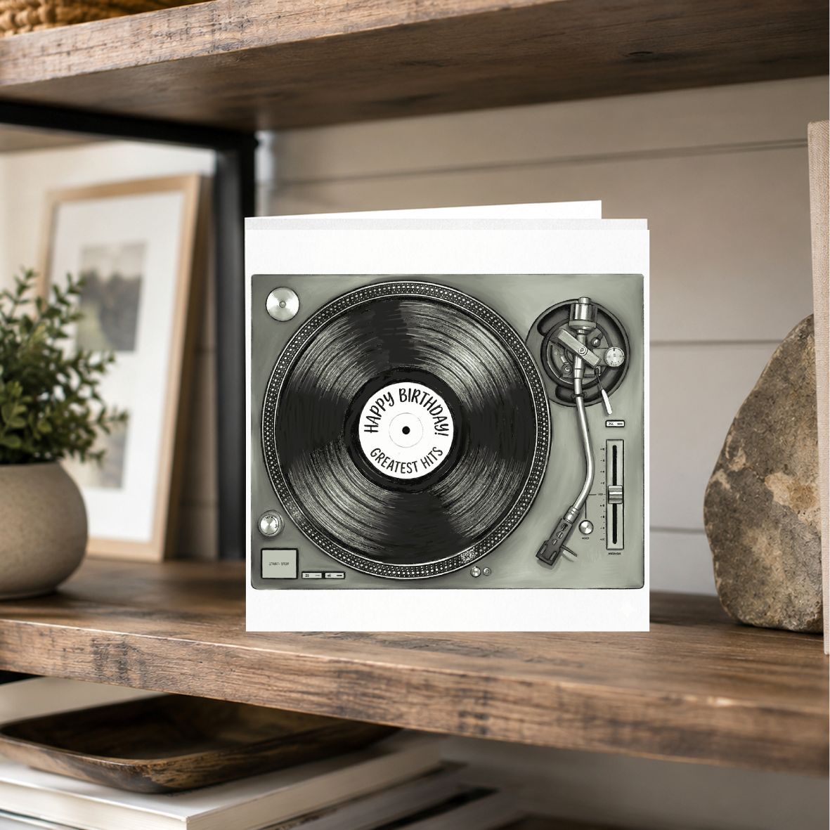 Record Player Birthday Greatest Hits Card