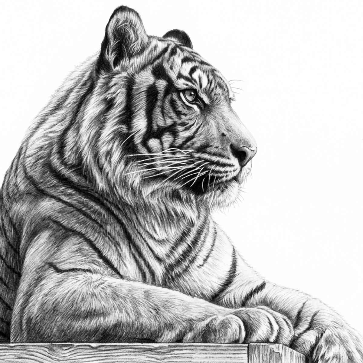 Resting Tiger Fine Art Print — original graphite artwork