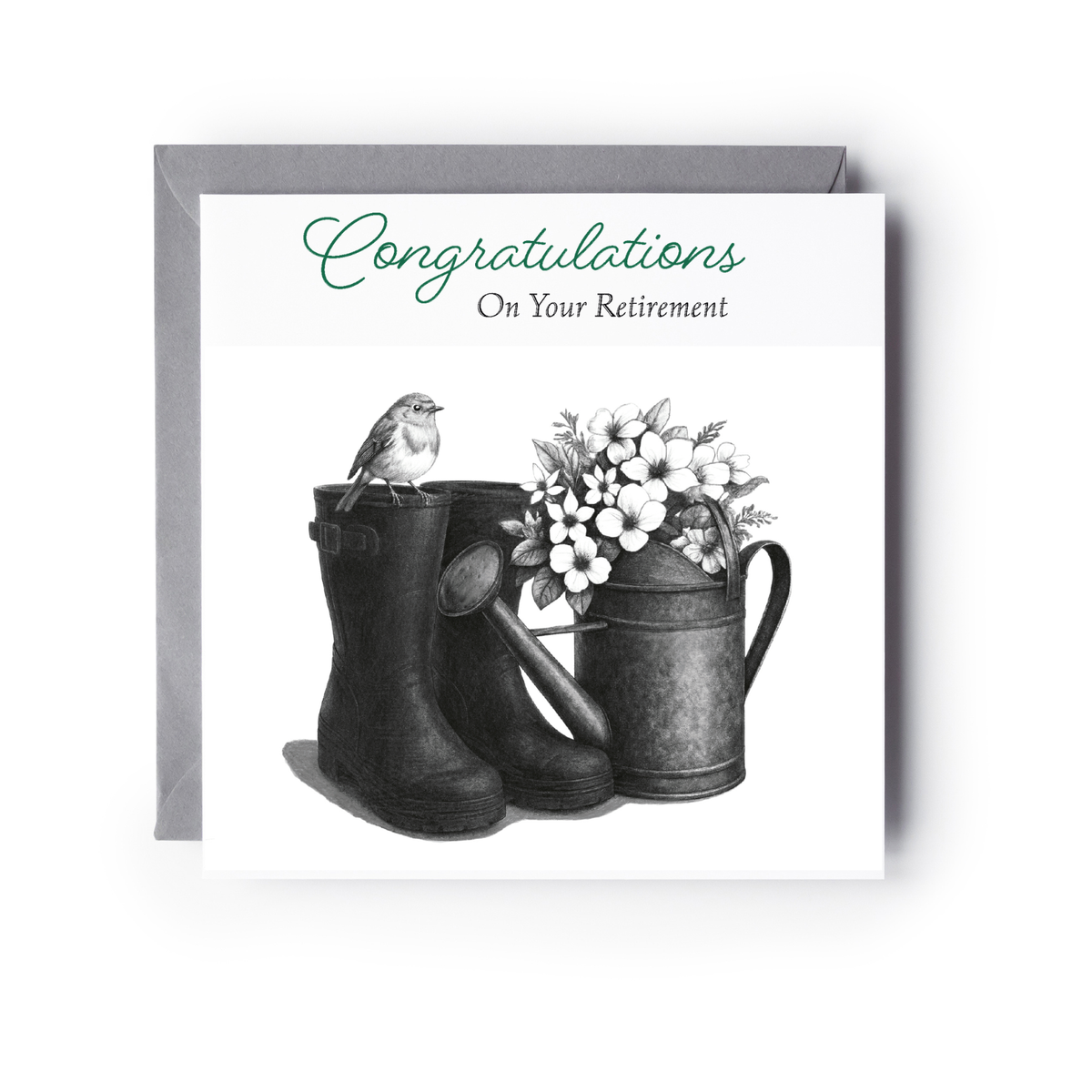 Retirement Wellington Boots Greeting Card