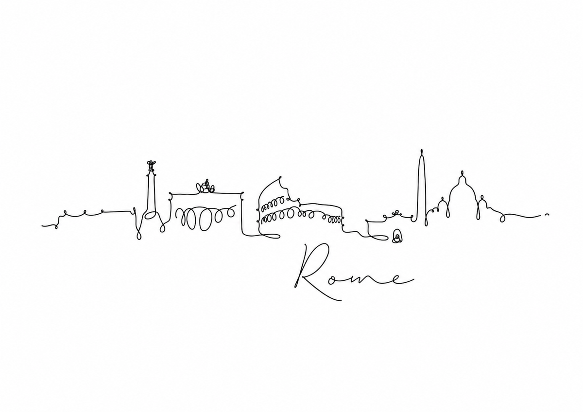 Rome Skyline Print – A4 artwork