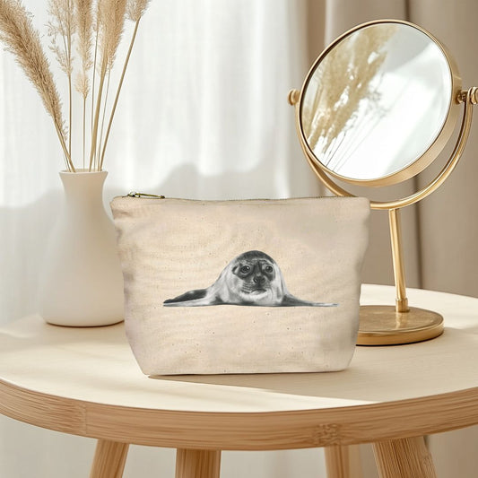 Ara the Seal Pouch Bag – Hand-Drawn Marine Life Accessory